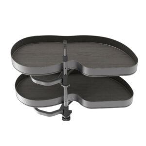 Systéme d’angle Lake Harmony pour meuble de cuisine -  Droite -  Hauteur réglable -  Acier et Bois -  Gris anthracite