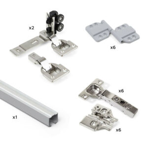 Système Twofold en kit pour 2 portes coulissantes à fermeture amortie