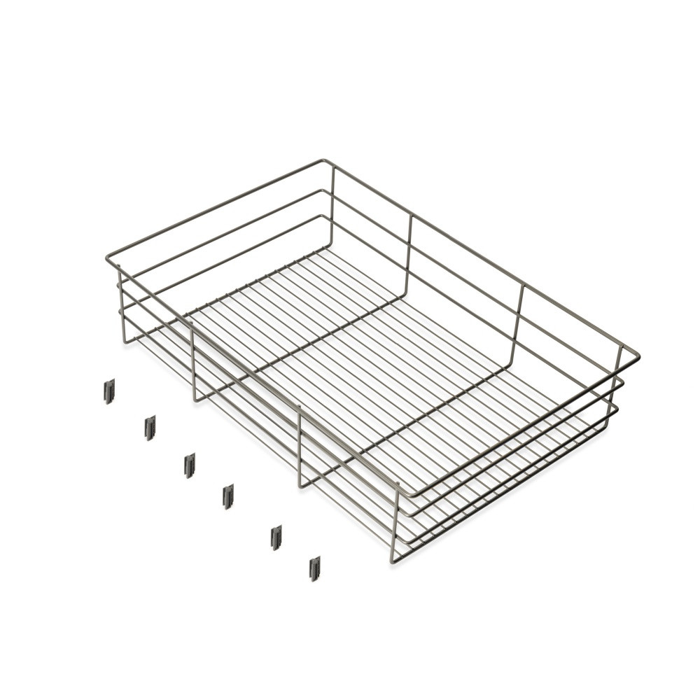 Tiroir en fil métallique pour armoires et dressings Quartz - 640mm (M80) - Acier - Titane