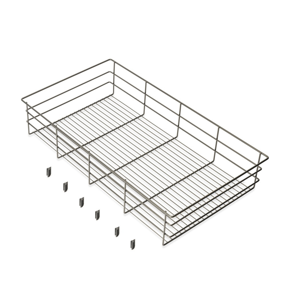 Tiroir en fil métallique pour armoires et dressings Quartz - 740mm (M90) - Acier - Titane