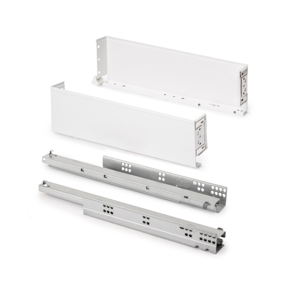 Tiroir extérieur Simplex 25kg hauteur 122mm - profondeur 440mm - acier - peint en blanc