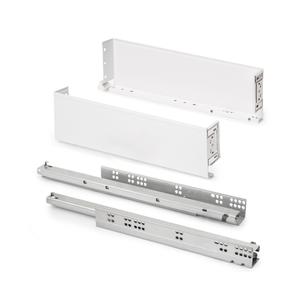 Tiroir extérieur Simplex 25kg hauteur 122mm - profondeur 490mm - acier - peint en blanc