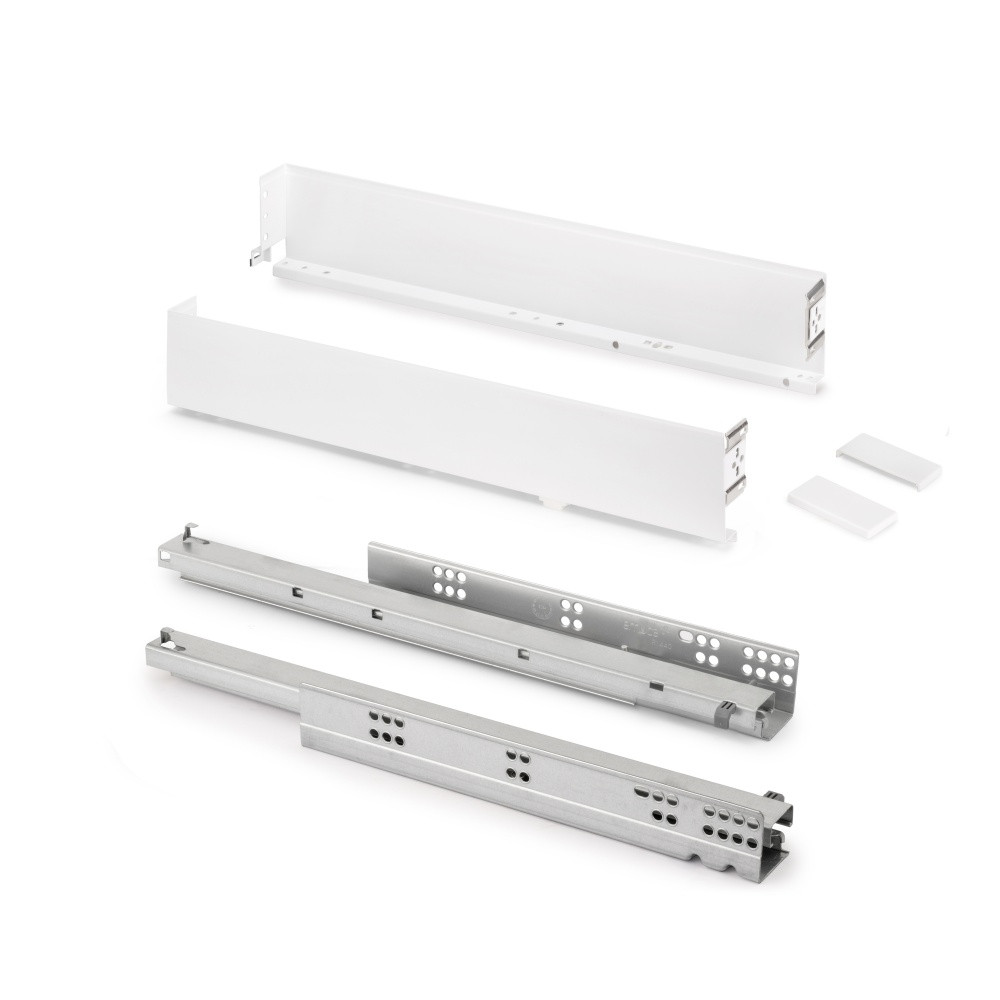 Tiroir extérieur Simplex 25kg hauteur 88mm - profondeur 440mm - acier - peint en blanc