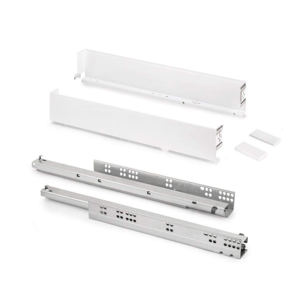Tiroir extérieur Simplex 25kg hauteur 88mm - profondeur 490mm - acier - peint en blanc