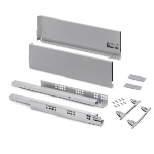 Tiroir extérieur Vertex avec réglages 3D hauteur 131mm - 40kg - profondeur 500mm - Acier - Peint en aluminium