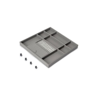 Tiroir organisateur pour placards et commodes Quartz - 440 (M60) - Eco-pelle et bois - Titane