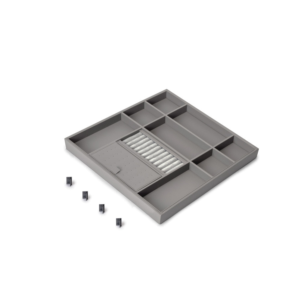 Tiroir organisateur pour placards et commodes Quartz - 440 (M60) - Eco-pelle et bois - Titane