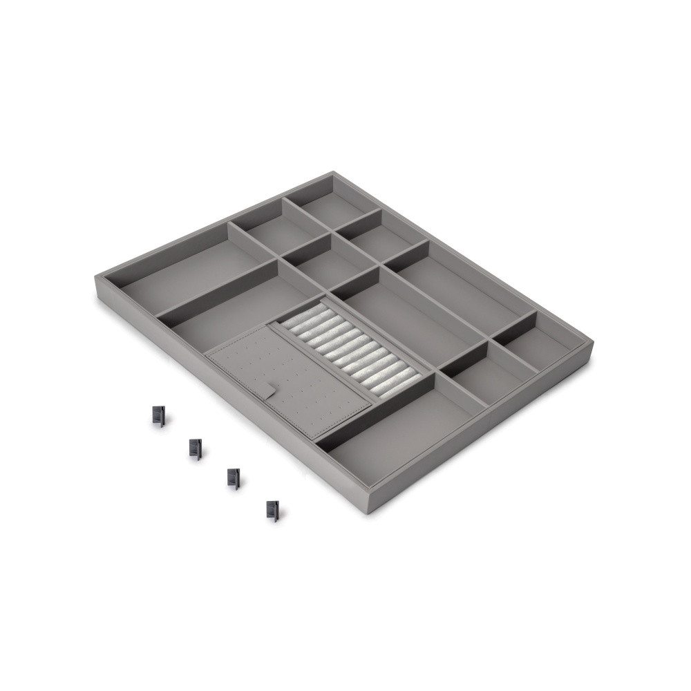 Tiroir organisateur pour placards et commodes Quartz - 540 (M70) - Eco-pelle et bois - Titane