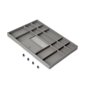 Tiroir organisateur pour placards et commodes Quartz -  640 (M80) -  Eco-pelle et bois -  Titane