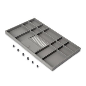 Tiroir organisateur pour placards et commodes Quartz -  740 (M90) -  Eco-pelle et bois -  Titane