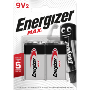 Lot de 2 piles alcaline 9 v Max, 9 V, ENERGIZER