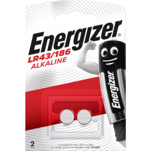 Lot de 2 piles alcaline lr43/d18ga/v12ga, V, ENERGIZER