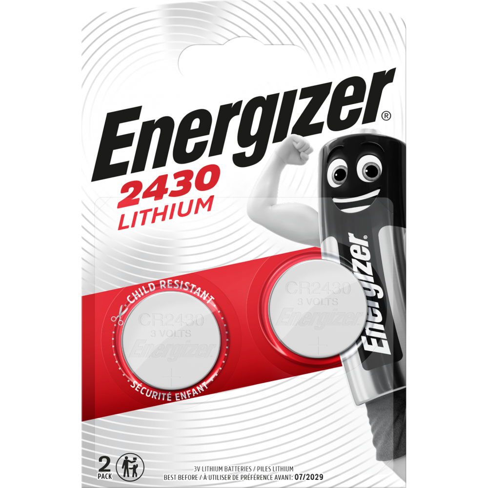 Lot de 2 piles lithium cr2430/dl2430, V, ENERGIZER