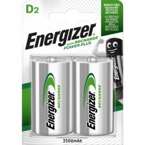 Lot de 2 piles rechargeable lr20 d, 2500 mAh, ENERGIZER