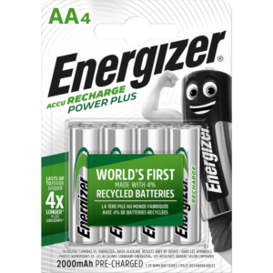 Lot de 4 piles rechargeable aa Power plus, 2500 mAh, ENERGIZER
