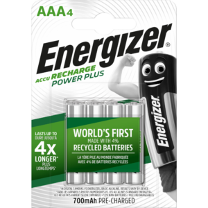 Lot de 4 piles rechargeable aaa Power plus, 700 mAh, ENERGIZER