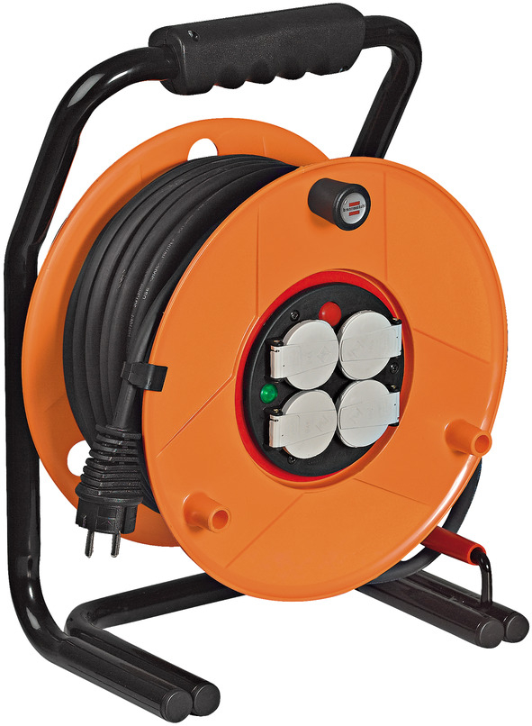Enrouleur électrique 40 m de câble H07RN-F 3G1,5 avec 4 prises à clapet BRENNENSTUHL 1139831