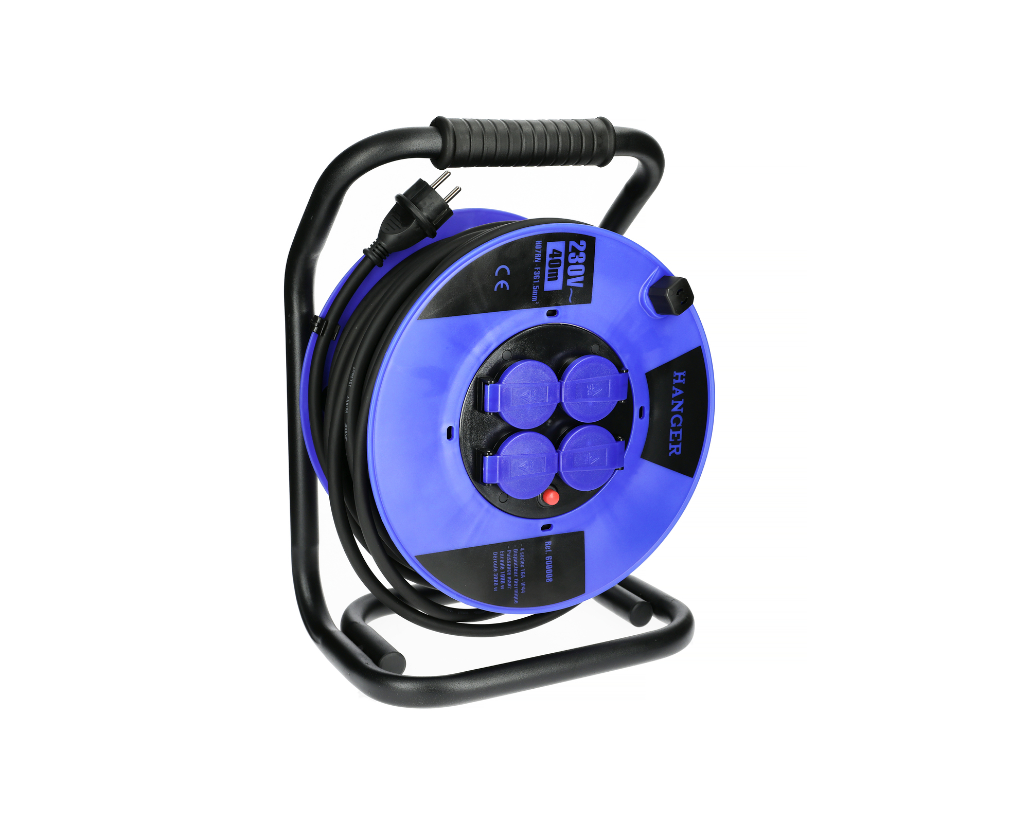 Enrouleur électrique 40 m H07RN-F 3G 1,5 mm² HANGER 600008