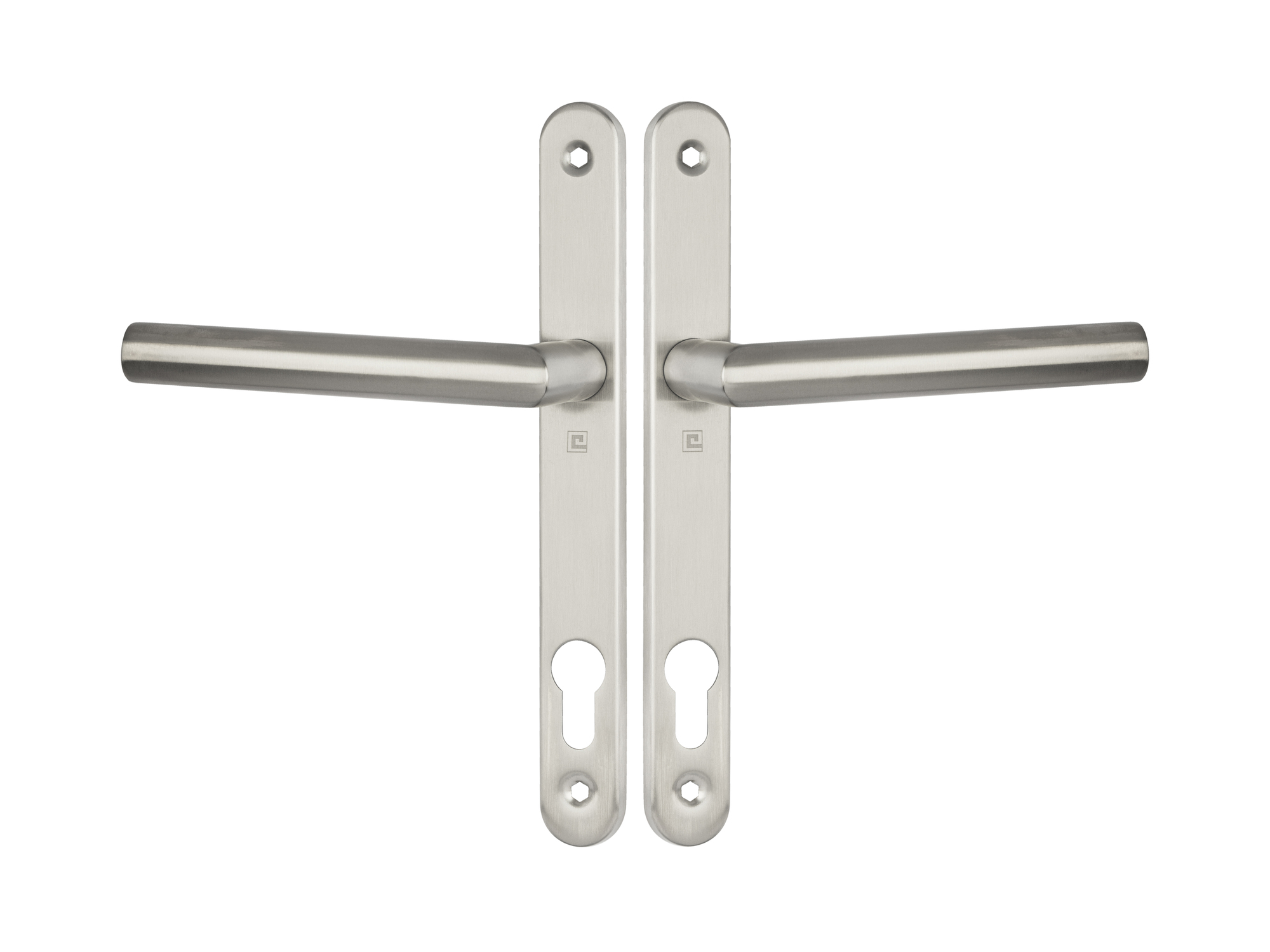 Ensemble 1394 entraxe 92 mm sur plaque étroite clé I inox brossé HERACLES B-INOX-PE06