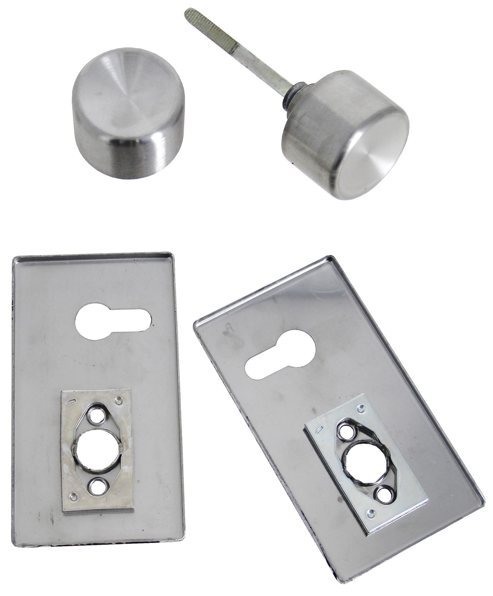Ensemble à bouton sur plaque horizontale pour clé I finition inox brossé BRICARD 2036021