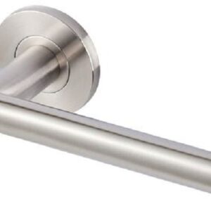 Ensemble béquille double sur rosace Ovalis forme L inox brossé VACHETTE 080877
