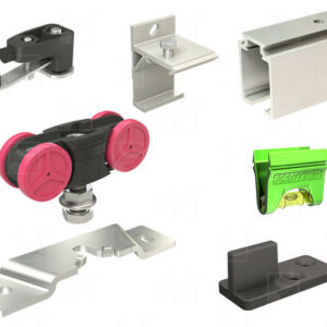 Ensemble rail et accessoires pour une porte coulissante de 10 à 80 kg MANTION SAF10-80-195-1