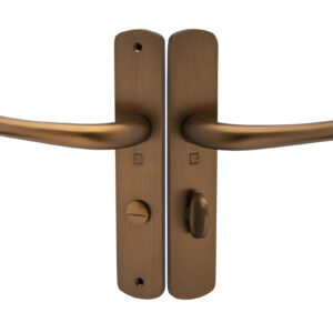Ensemble sur plaque aluminium SALOME HOME ELEGANCE entraxe 195 mm à condamnation chocolat HERACLES B-SALOME-083