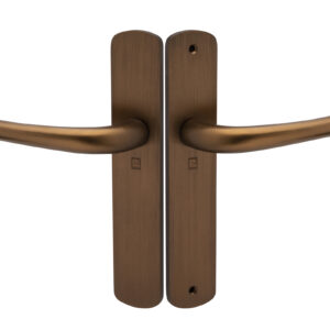 Ensemble sur plaque aluminium SALOME HOME ELEGANCE entraxe 195 mm bec de cane chocolat HERACLES B-SALOME-023
