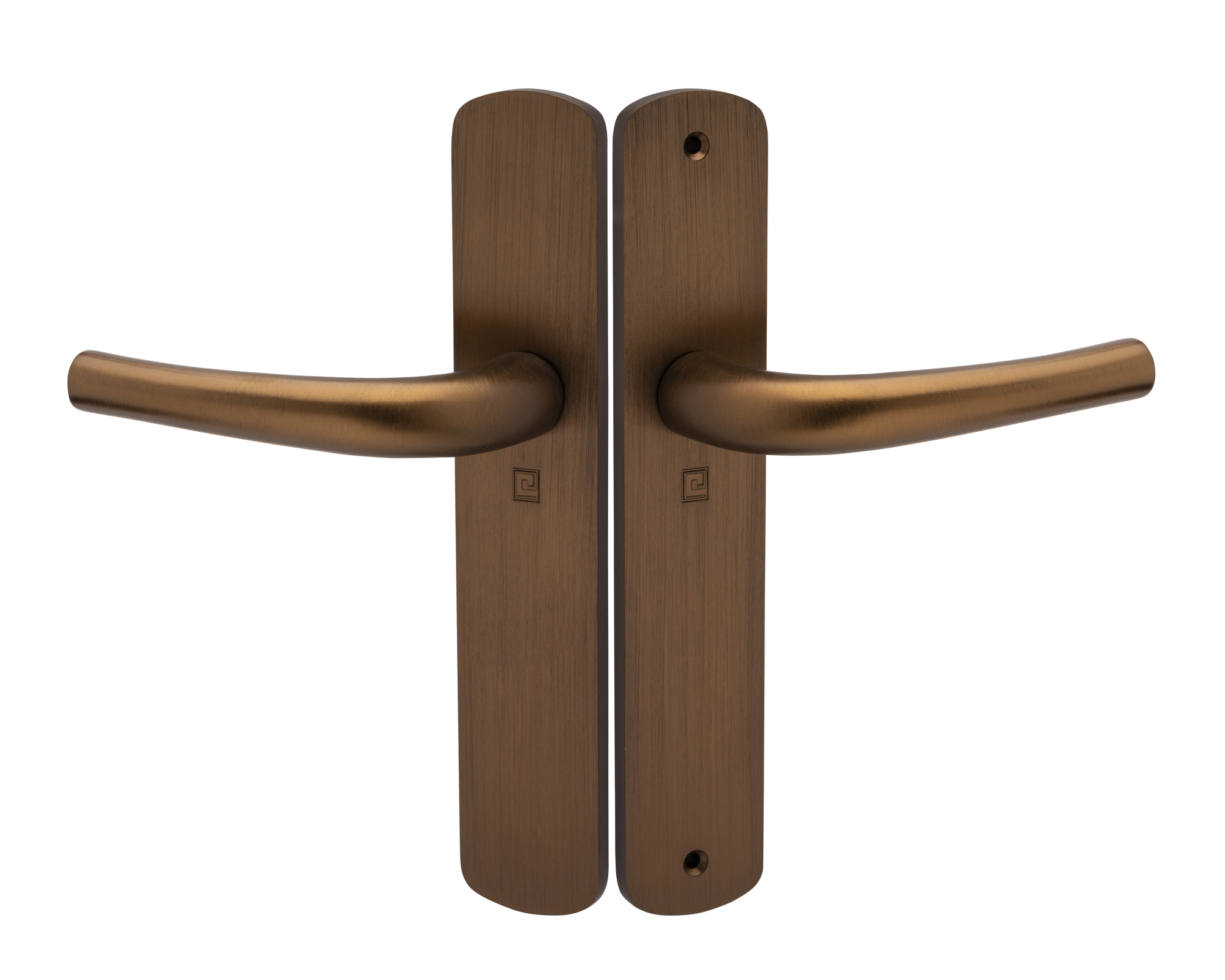 Ensemble sur plaque aluminium SALOME HOME ELEGANCE entraxe 195 mm bec de cane chocolat HERACLES B-SALOME-023
