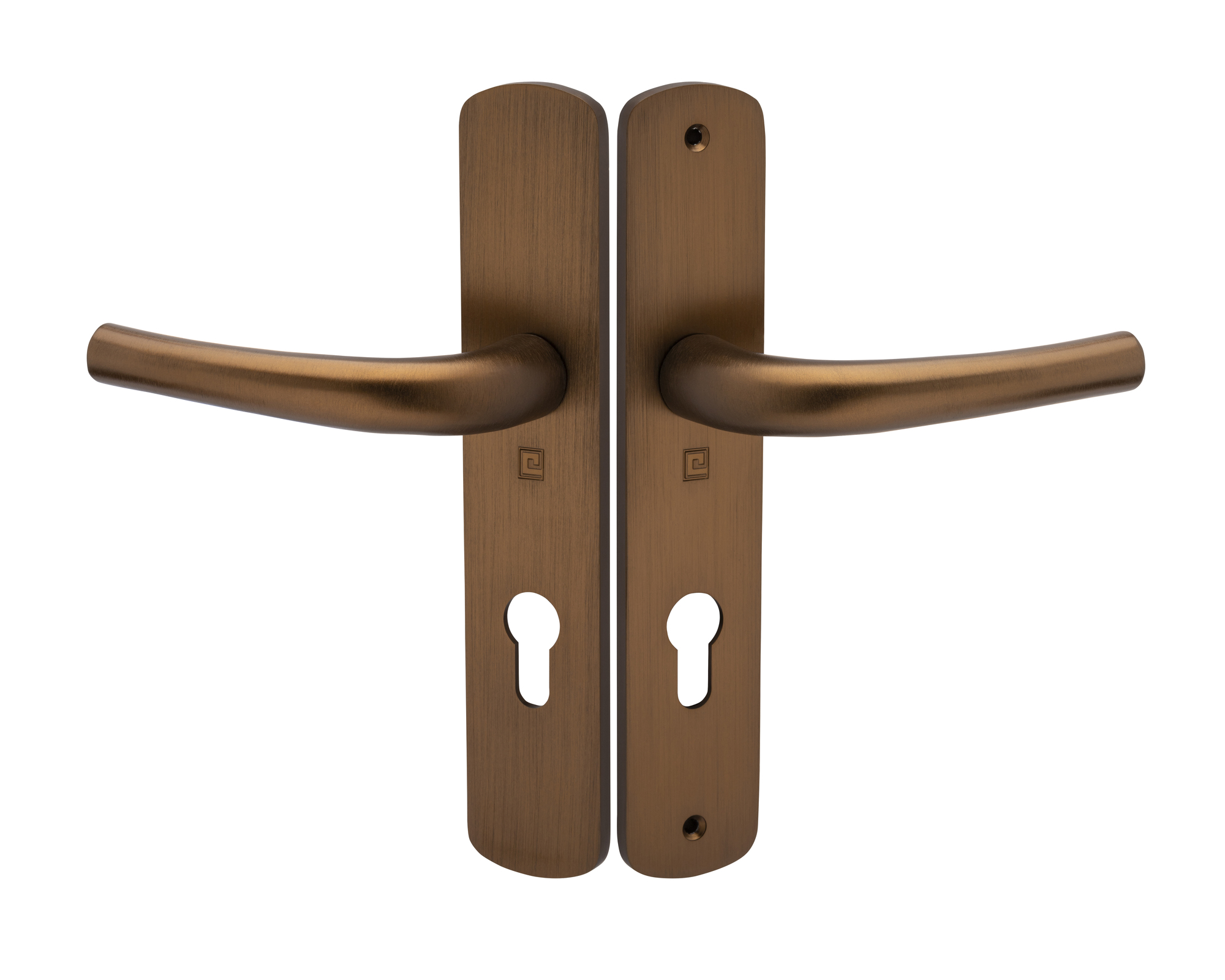 Ensemble sur plaque aluminium SALOME HOME ELEGANCE entraxe 195 mm clé I chocolat HERACLES B-SALOME-043