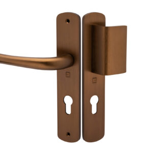 Ensemble sur plaque aluminium SALOME HOME ELEGANCE entraxe 195 mm palière clé I chocolat HERACLES B-SALOME-103