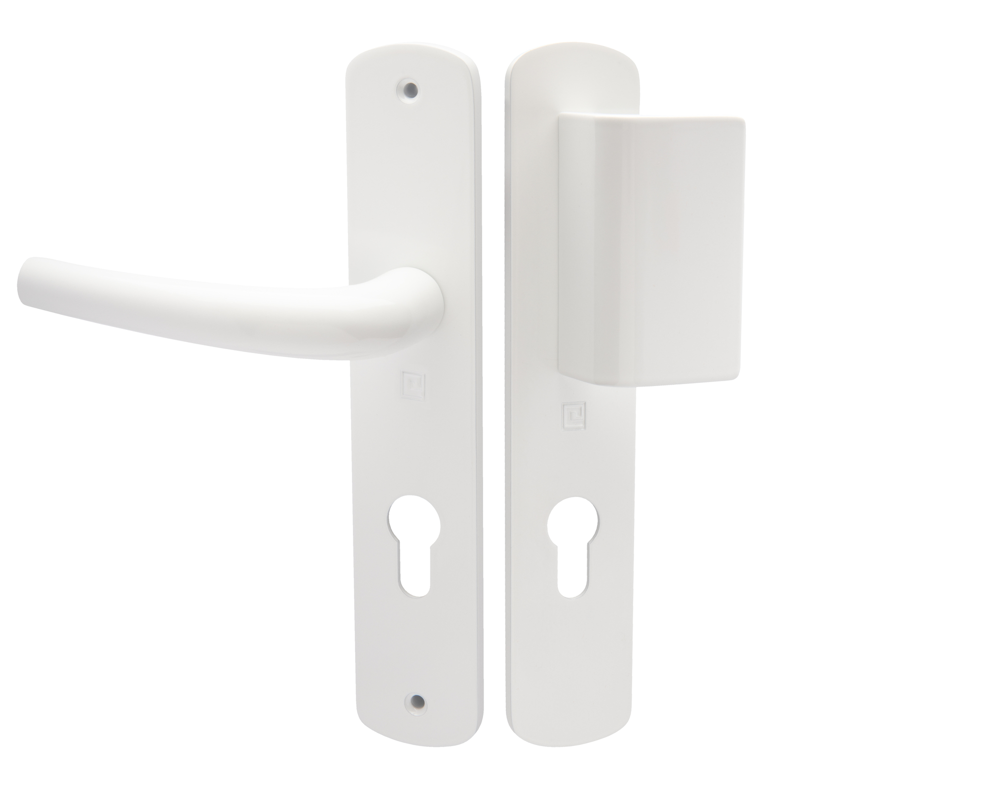 Ensemble sur plaque aluminium SALOME HOME ELEGANCE entraxe 195 mm palière clé I blanc HERACLES B-SALOME-107