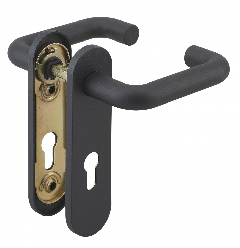 Ensemble sur plaque béquille double noire carré 9 mm THIRARD 00097101