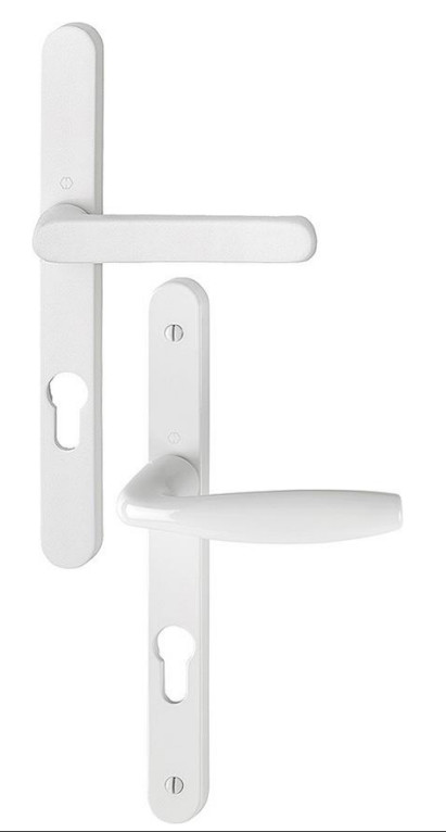 Ensemble sur plaque étroite New York type clé I entraxe 70 mm carré 7 mm finition blanc HOPPE 3293988
