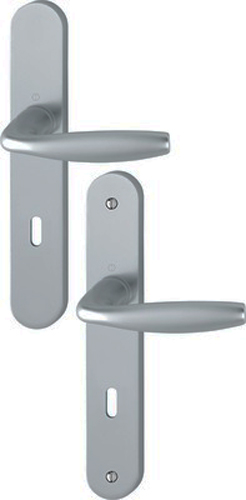 Ensemble sur plaque NEW YORK EA70 grand model type clé L finition alu aspect inox HOPPE 3279449