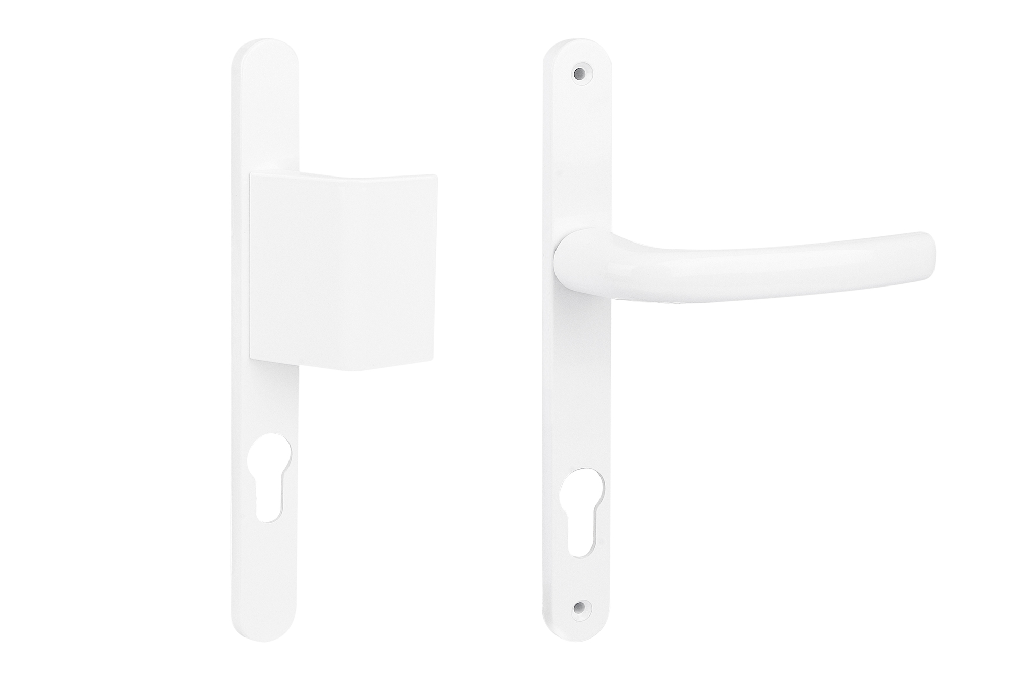 Ensemble sur plaques + béquille carré 8 mm entraxe 85 mm blanc SOFI 5112218501