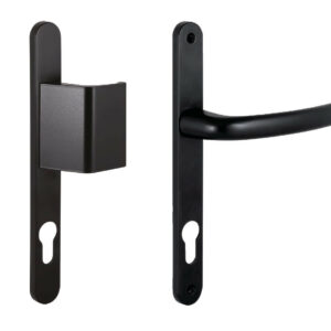 Ensemble sur plaques + béquille carré 8 mm entraxe 92 mm noir RAL 9005 SOFI 5112219202