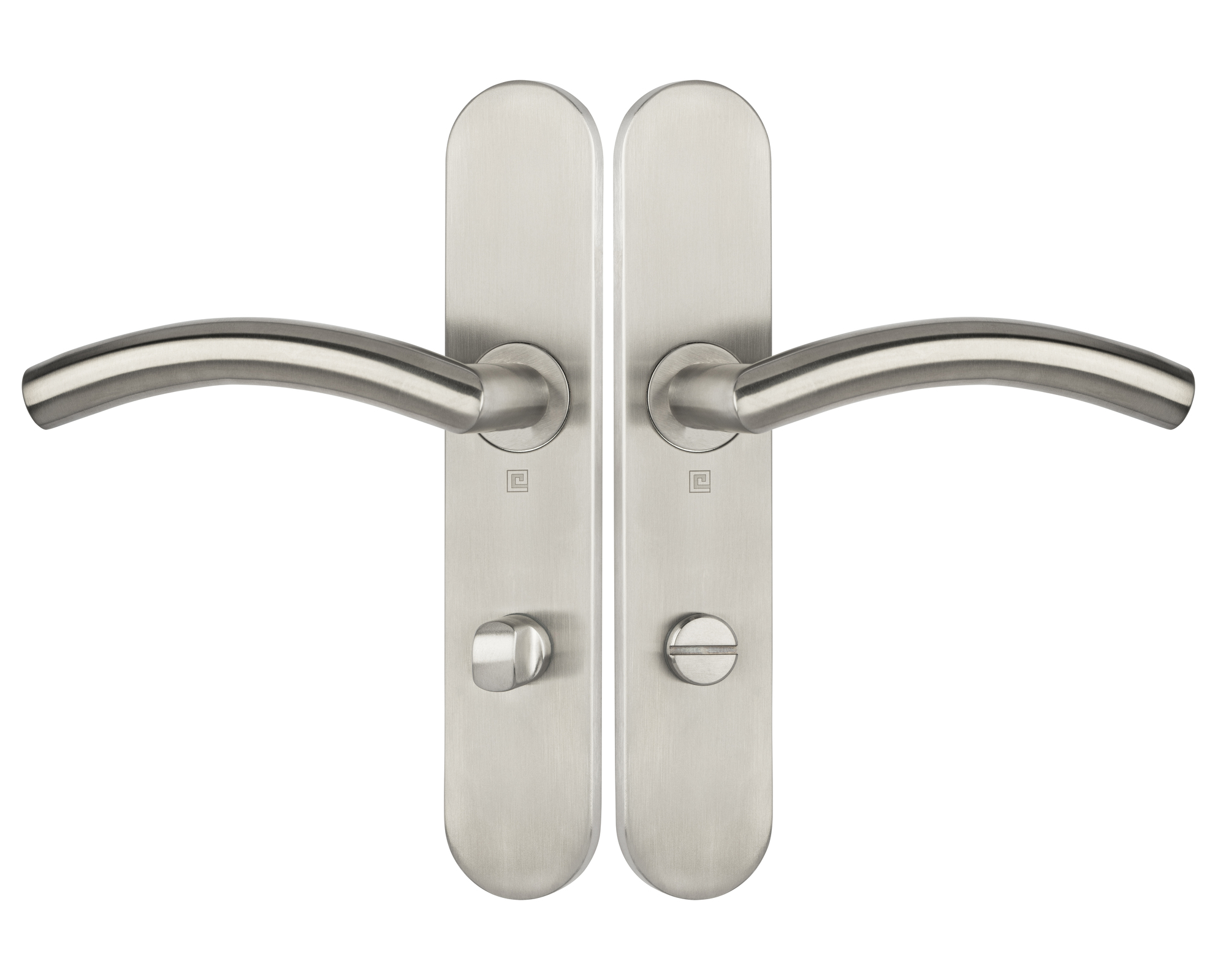 Ensemble sur plaques série JADE 1494 type condamnation finition inox brossé HERACLES B-INOX-SP18