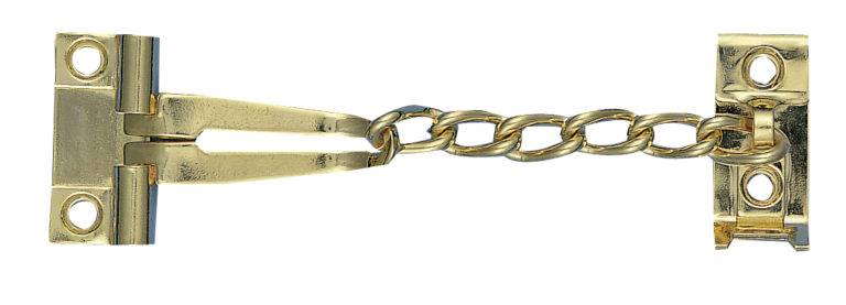 Entrebâilleur de sécurité CHAIN en acier pour porte couleur dorée longueur 120 mm SOCONA C2