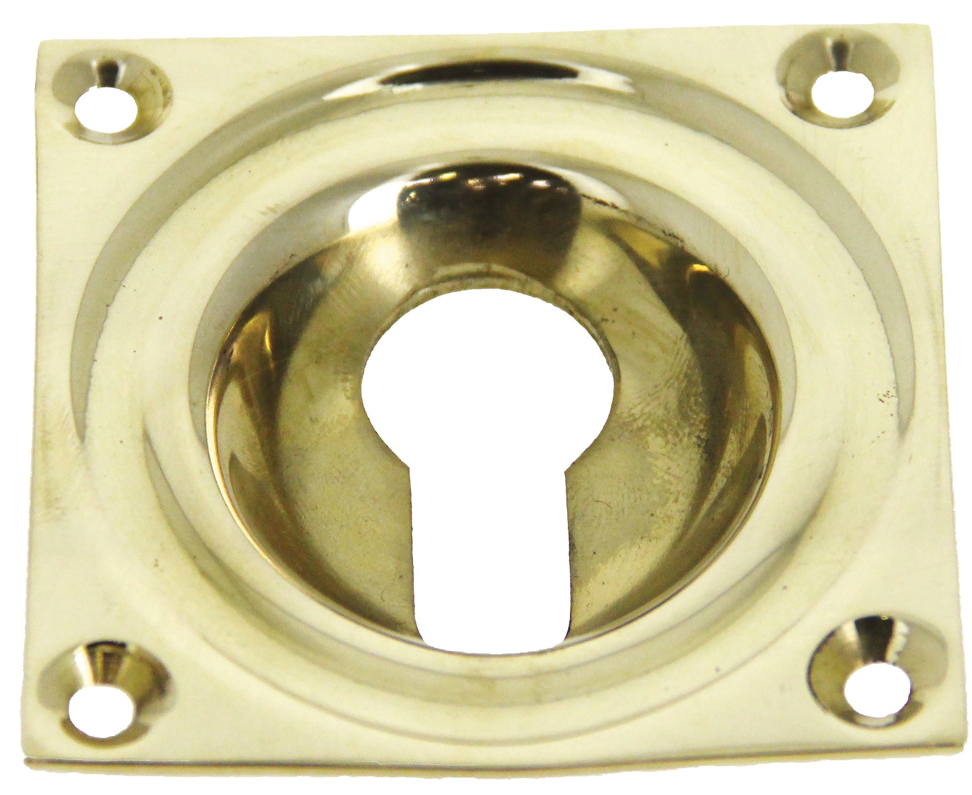 Entrée cuvette laiton 60 x 60 mm clé I laiton poli DEVISMES 30360ILP