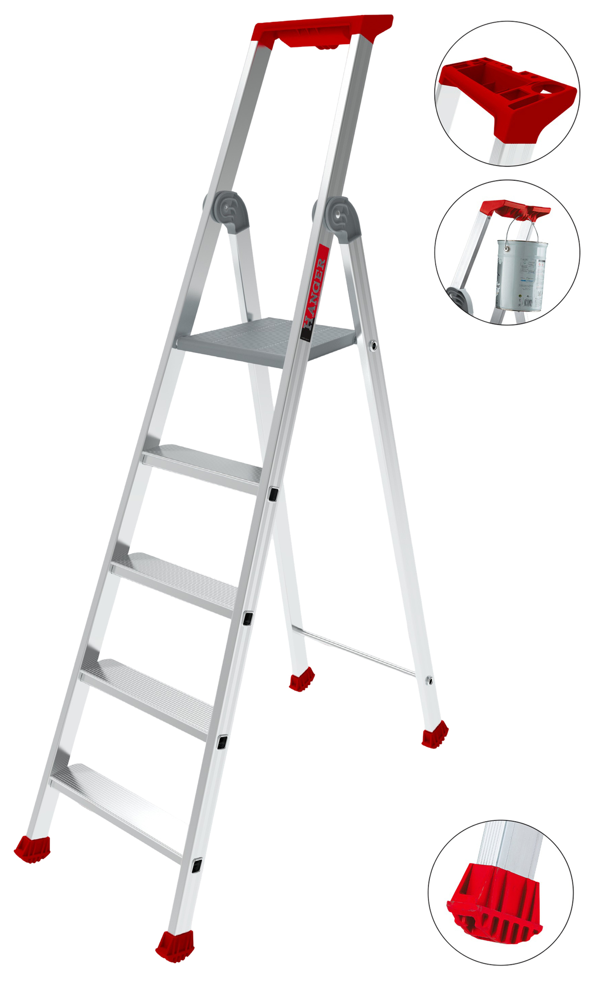 Escabeau aluminium 'MaxiBat' 5 marches HANGER 100202