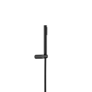 Trio de de douche avec flexible, douchette inox, support mural orientable en laiton, ESSEBAGNO, noir