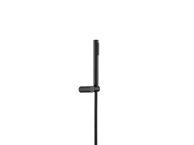Trio de de douche avec flexible, douchette inox, support mural orientable en laiton, ESSEBAGNO, noir