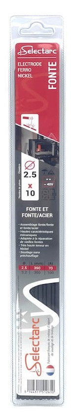 Etui de 10 électrodes Fonte 2,5 x 350 mm SELECTARC 05003S30