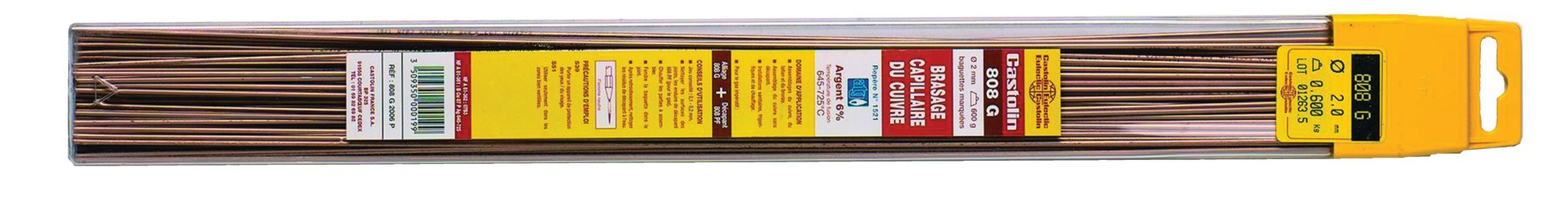Etui de 5 baguettes brasure argent 6% CASTOLIN 808ATG2005D