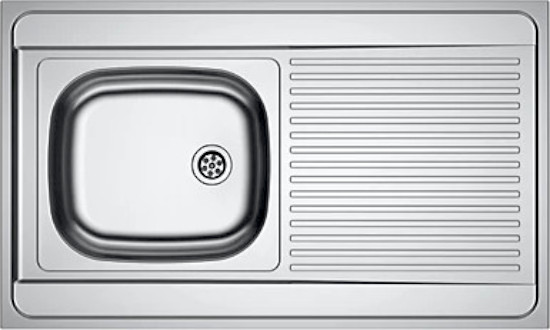 Evier monocuve inox MAN711-1000 avec égouttoir 1000 x 600 cm à poser FRANKE 013939