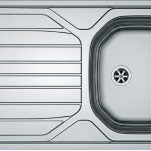 Evier RENOVA inox à encastrer monocuve avec egouttoir 86 x 50 cm FRANKE 897659