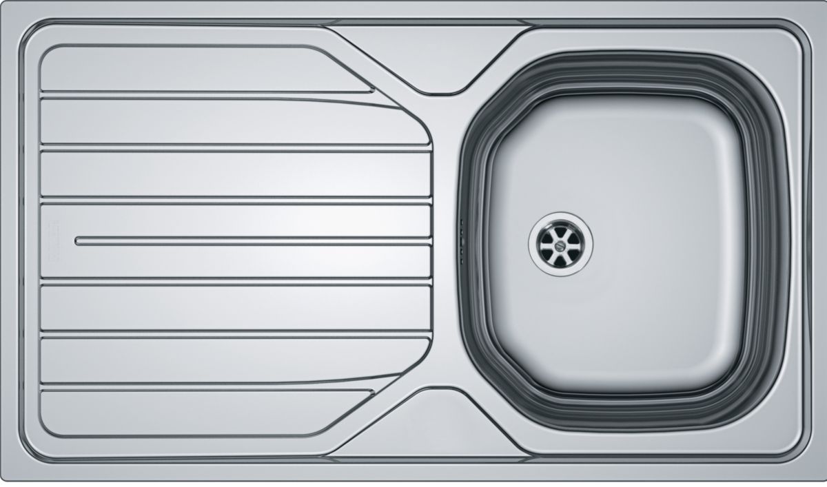 Evier RENOVA inox à encastrer monocuve avec egouttoir 86 x 50 cm FRANKE 897659