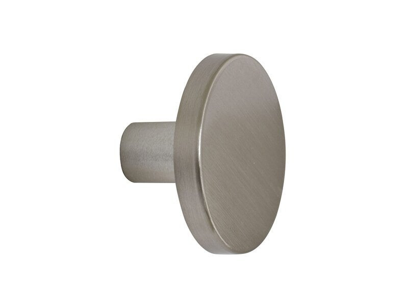 Tête portemanteau ronde acier brosse