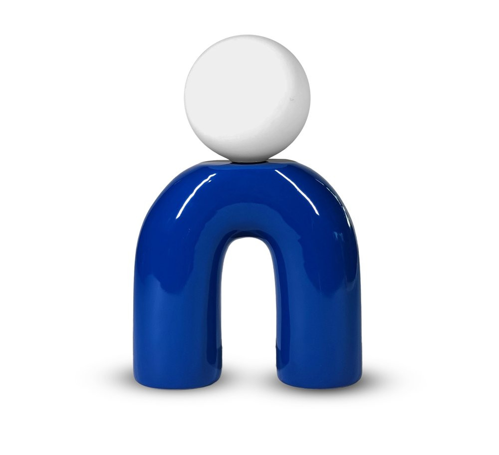 Lampe Pop U, céramique, bleu, G9